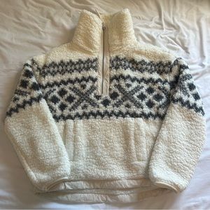 Abercrombie & Fitch Sherpa Quarter Zip Sweater